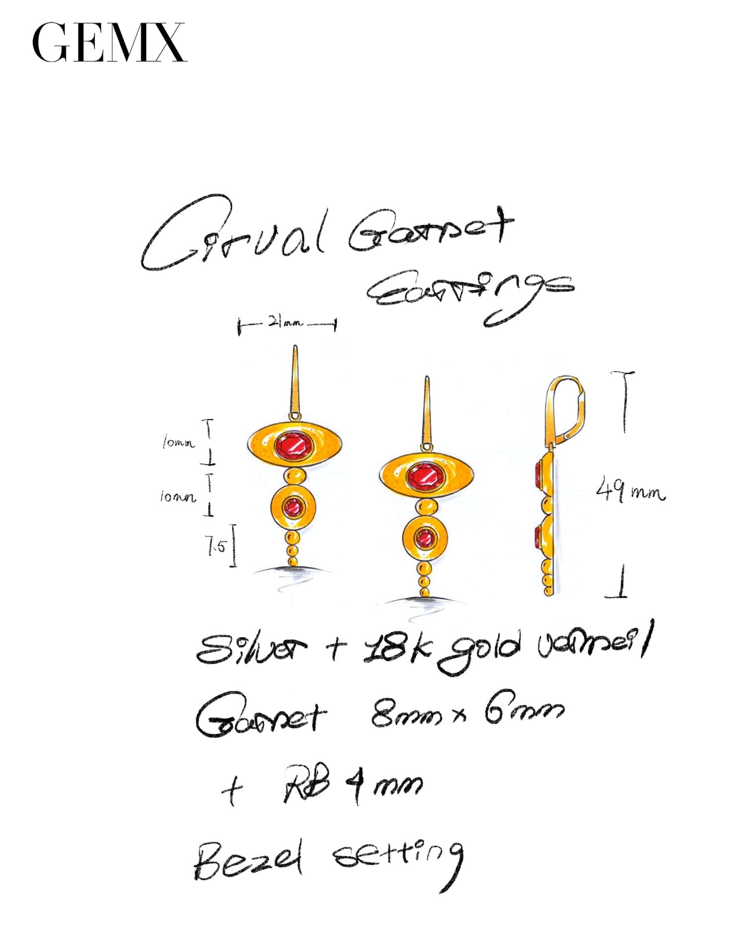 Cirval Garnet Earrings - GEMX