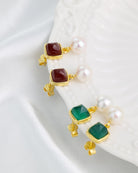 Sugar Green Onxy & Pearl Earrings - GEMX