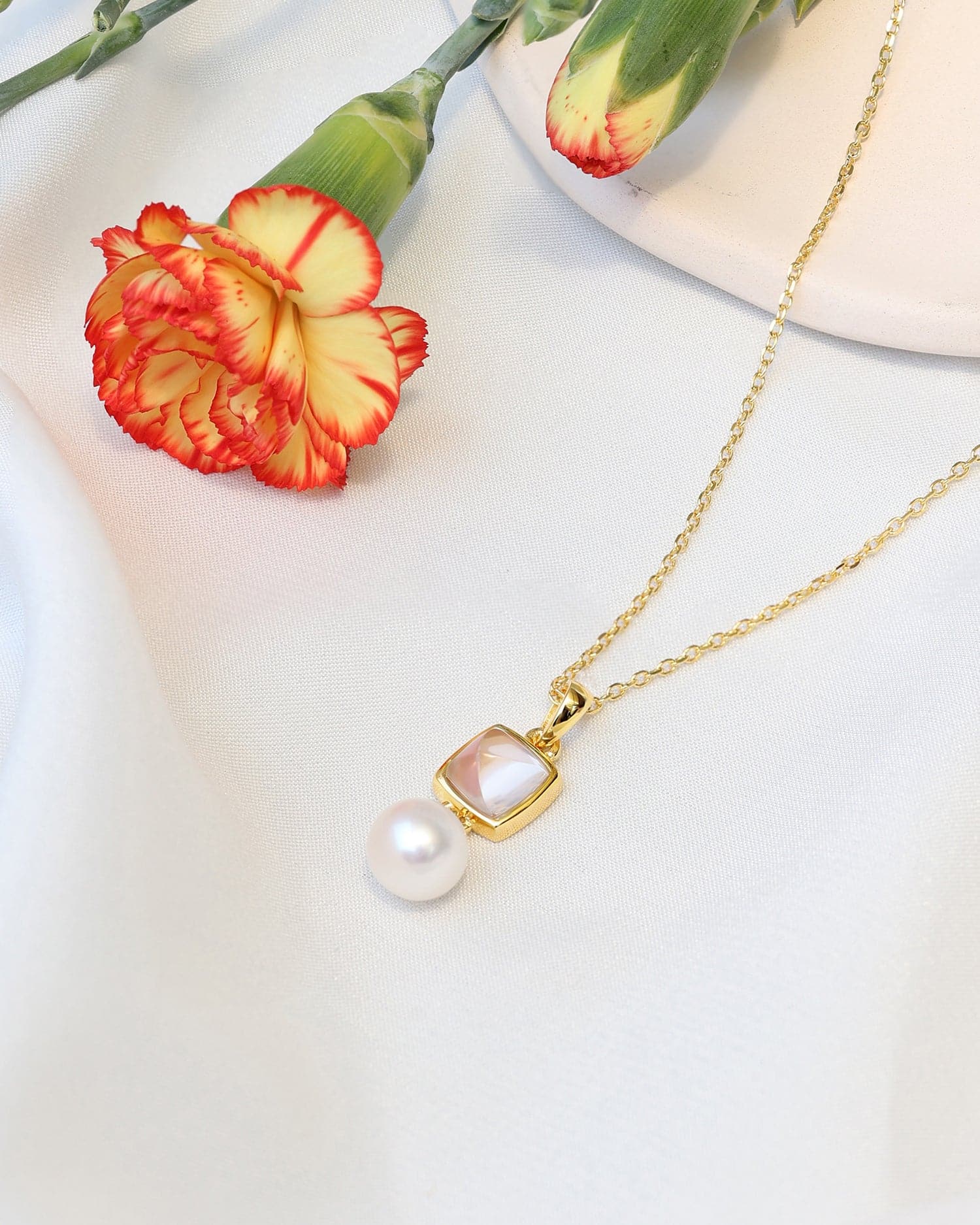 Sugar Pink Quartz & Pearl Necklace - GEMX